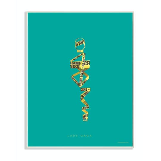 Stupell Industries Lady Gaga Minimalist Illustration Wooden Wall Plaque